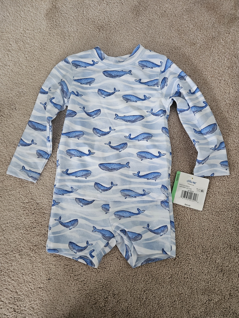 Little Me Blue Whale Rashguard Set
